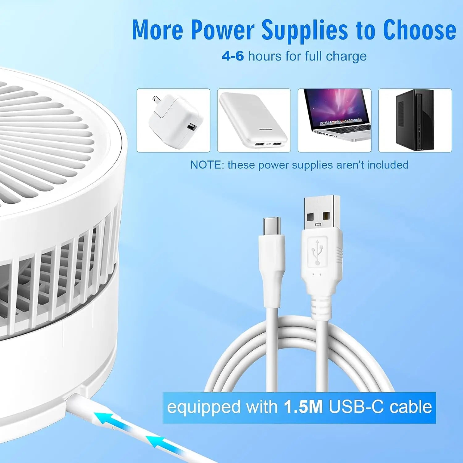 9" Foldable Telescopic Fan Portable Small Table Fan USB Rechagerable With Remote Control Low Noise Floor Fan For Outdoor Indoor