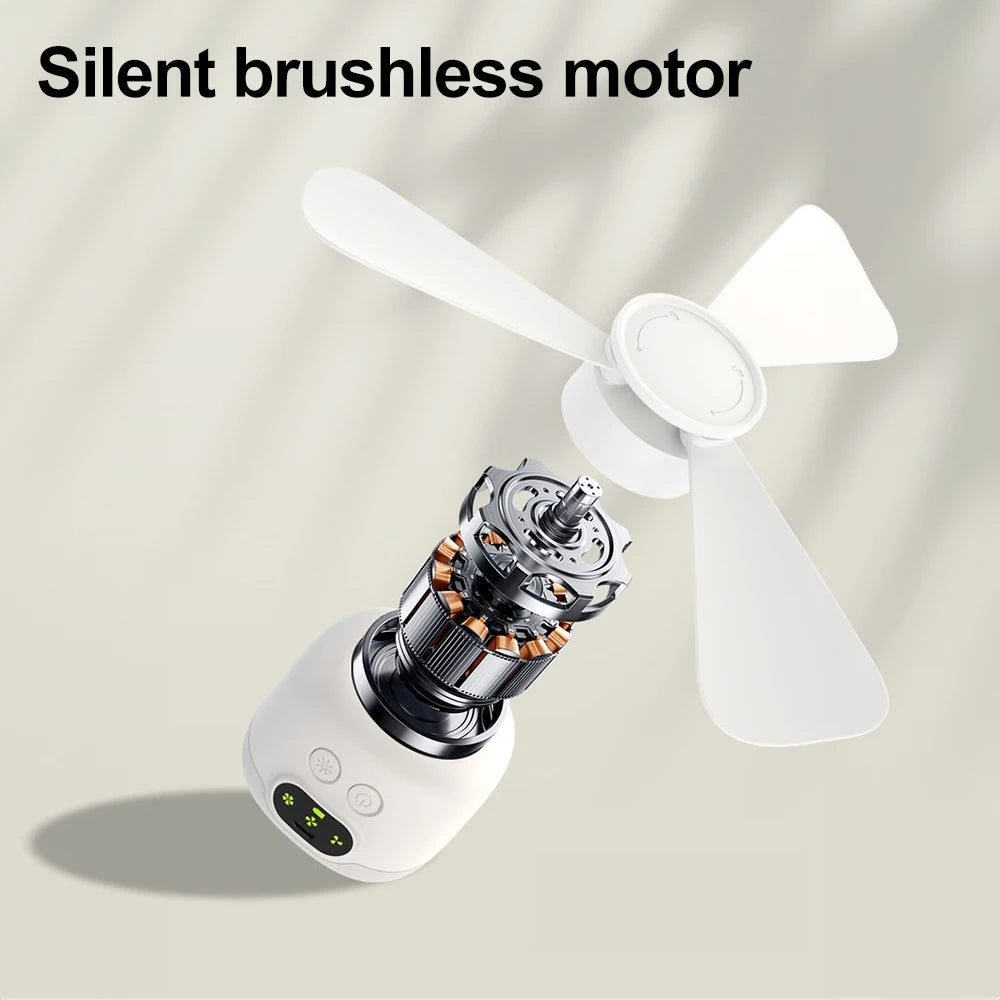 8000mHA Portable Ceiling Fan With LED Light & Remote Control Outdoor Camping Tent Hanging Fan USB Rechargeable Electric Fan