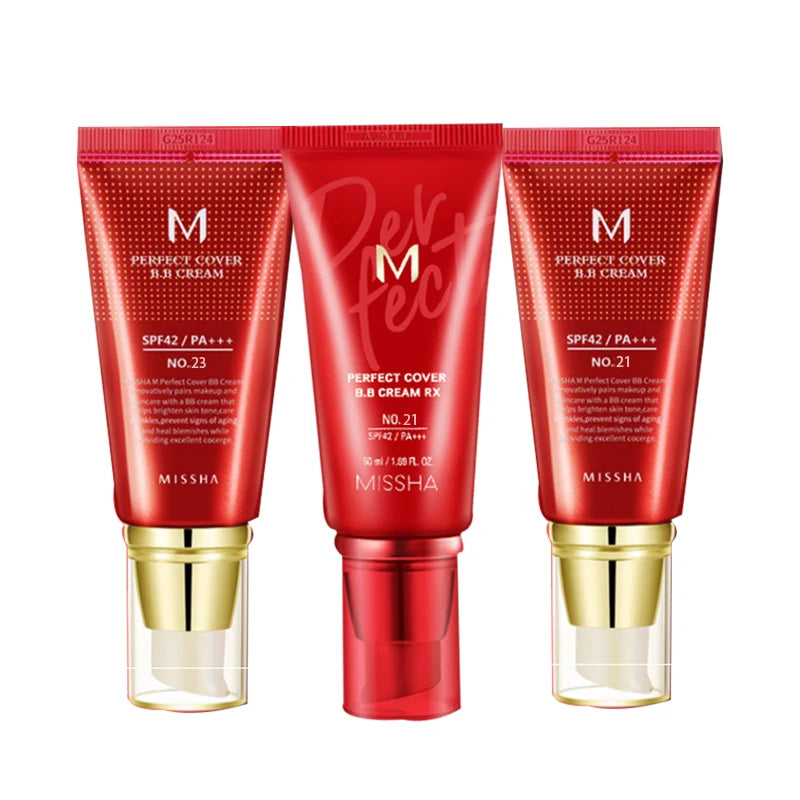 MISSHA M Perfect Cover BB Cream 50ml – New Version | CC Concealer, Whitening & Waterproof Liquid Foundation