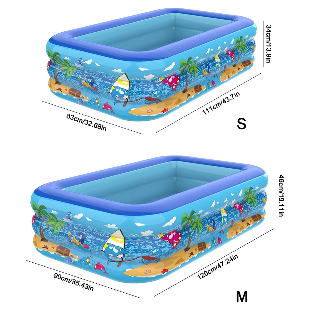 Cartoon Print Inflatable Swimming Pool – Indoor & Outdoor