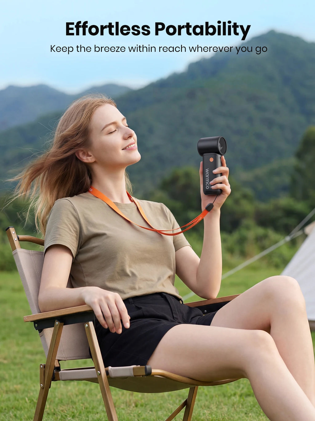 Warmco 10000mAh Turbo Portable Handheld Fan, [36H Long Runtime] USB Rechargeable Personal Travel Fan With 5 Speeds & LED Display for Travel Outdoor, Gift for Men and Women
