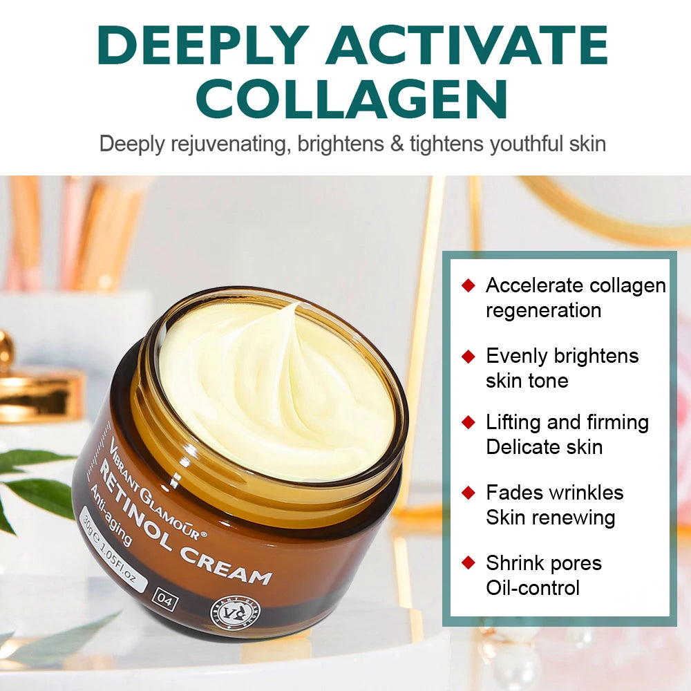 30g Retinols Facial Cream Eye Serum Moisturizing Firming Lifting Anti-Aging Reduce Wrinkle Fine Lines Face Skin Care Beauty