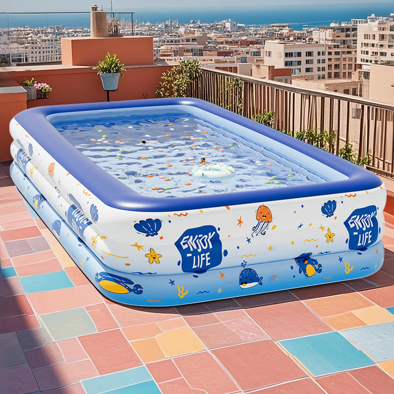 1PC Large Inflatable Swimming Pool, Portable Above Ground Pool, Thickened PVC Outdoor Backyard Summer Water Play Pool