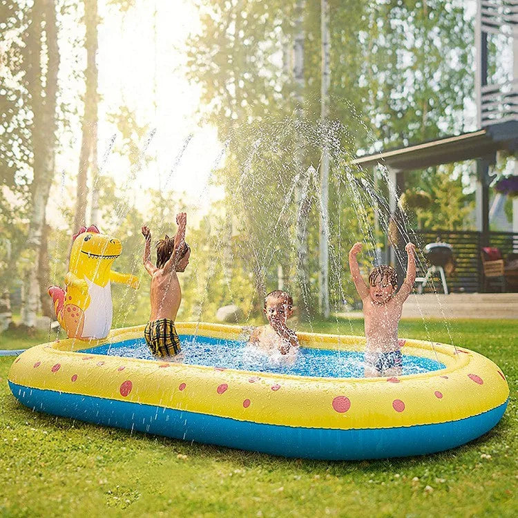 1.7M Dinosaur Inflatable Pool – Sprinkler & Splash Play Mat