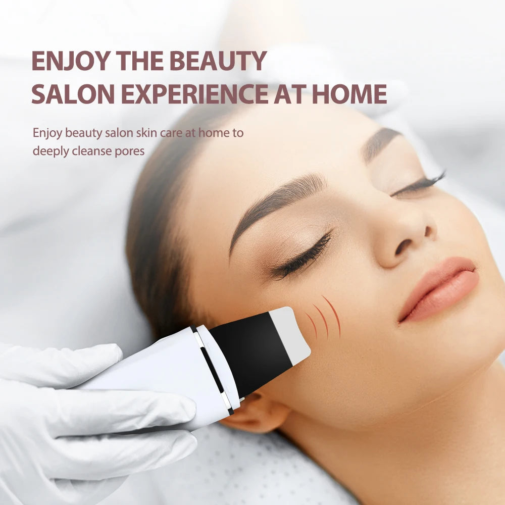 Ultrasonic Skin Scrubber Face Pore Cleaner Deep Cleansing Tool with 4 Modes Peeling Blackhead Remover for Facial Skincare