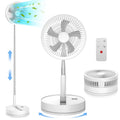 9″ Foldable Telescopic Small Fan USB Rechargeable 7200mAh Battery Operated Fan 4-Speed Adjustable Table Fan With Remote Control