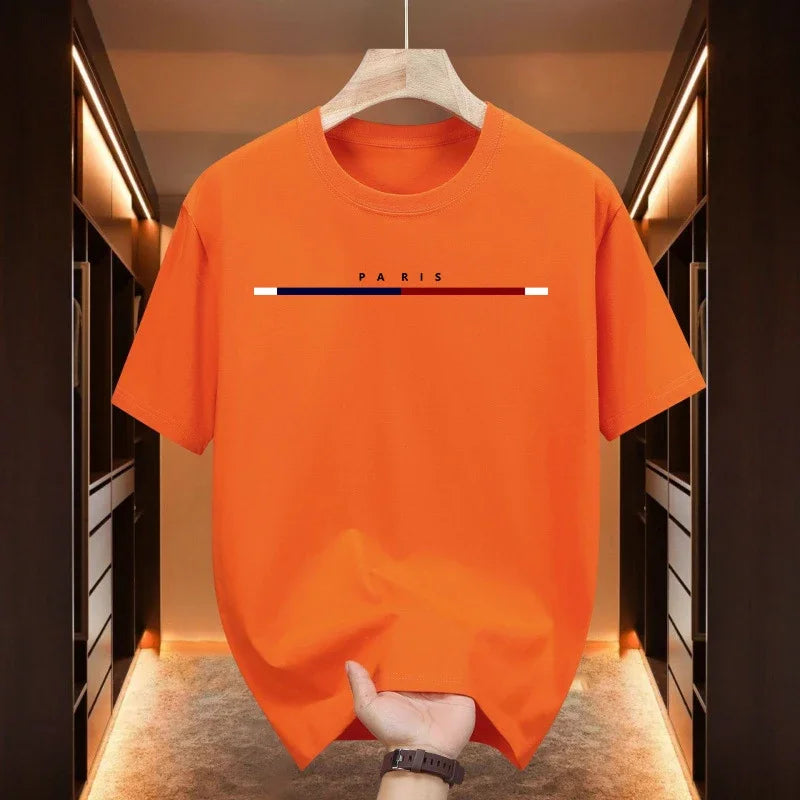 Men's Paris Fashion Cotton T-Shirt – Soft Casual Summer Tee