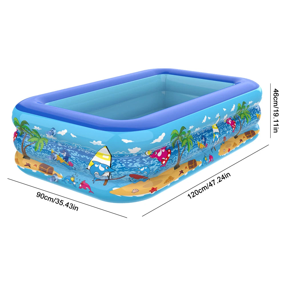 Cartoon Print Inflatable Swimming Pool – Indoor & Outdoor