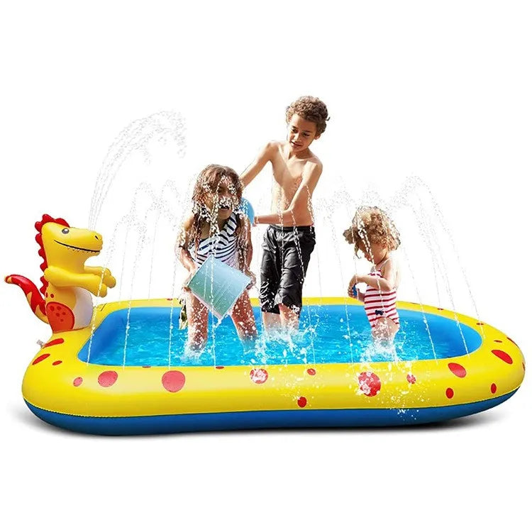 1.7M Dinosaur Inflatable Pool – Sprinkler & Splash Play Mat