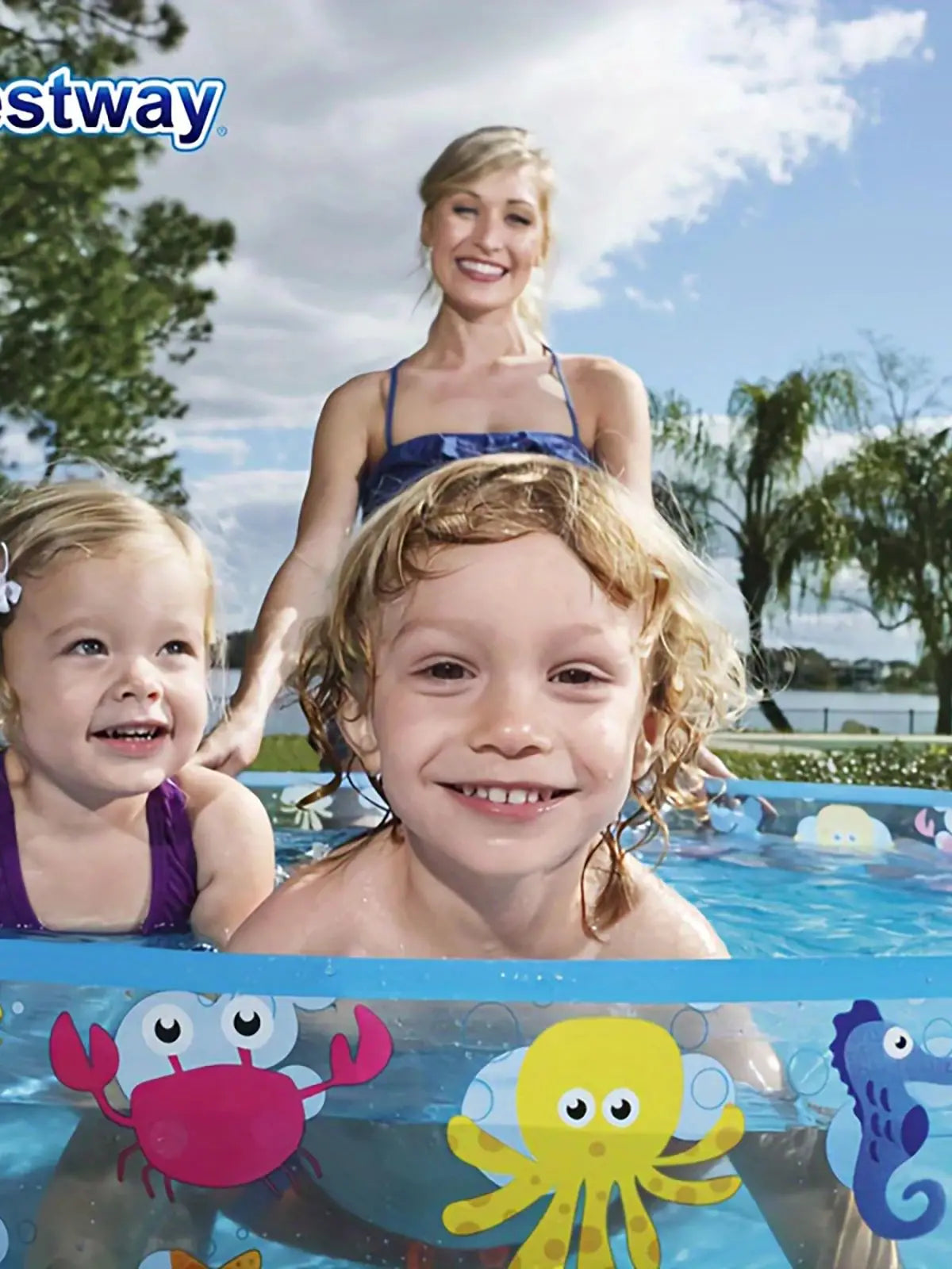 Bestway Inflatable Swimming Pool – Portable Backyard Play Pool