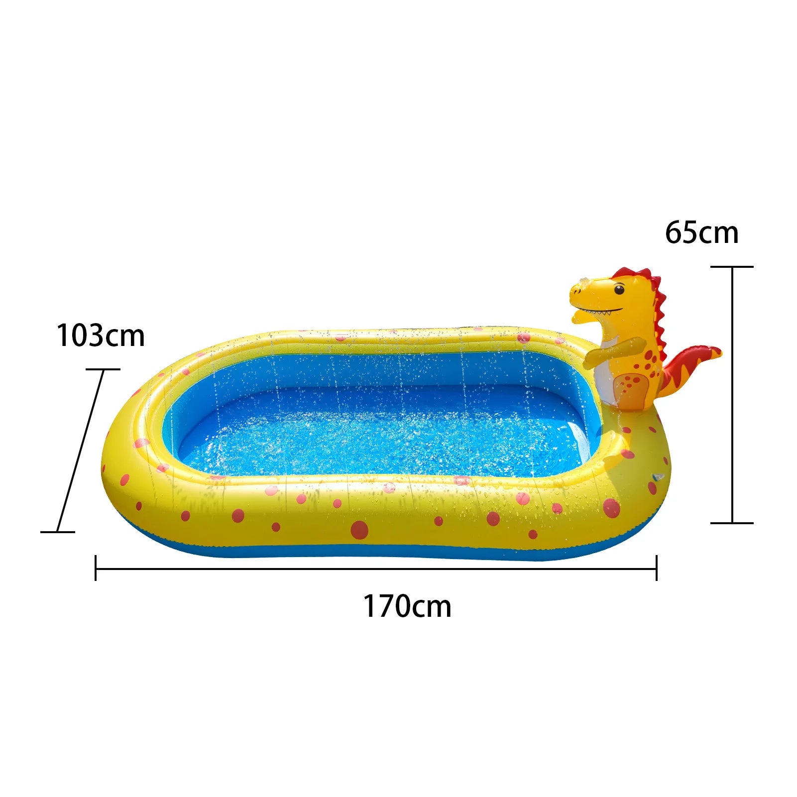 1.7M Dinosaur Inflatable Pool – Sprinkler & Splash Play Mat