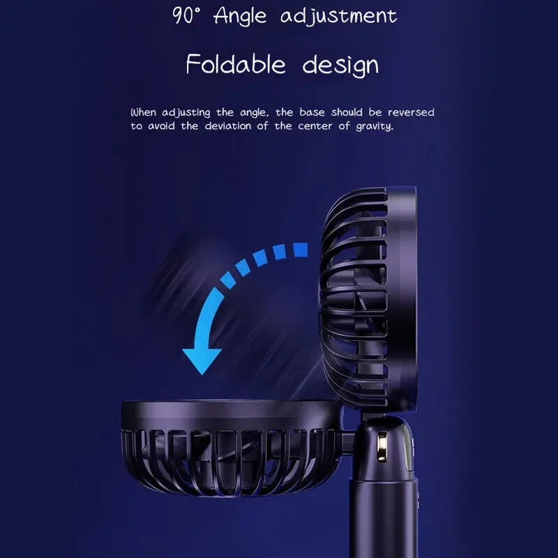 Portable Hand-held Fan Mini Folding Desk Fan Cooler Cooling USB Rechargeable