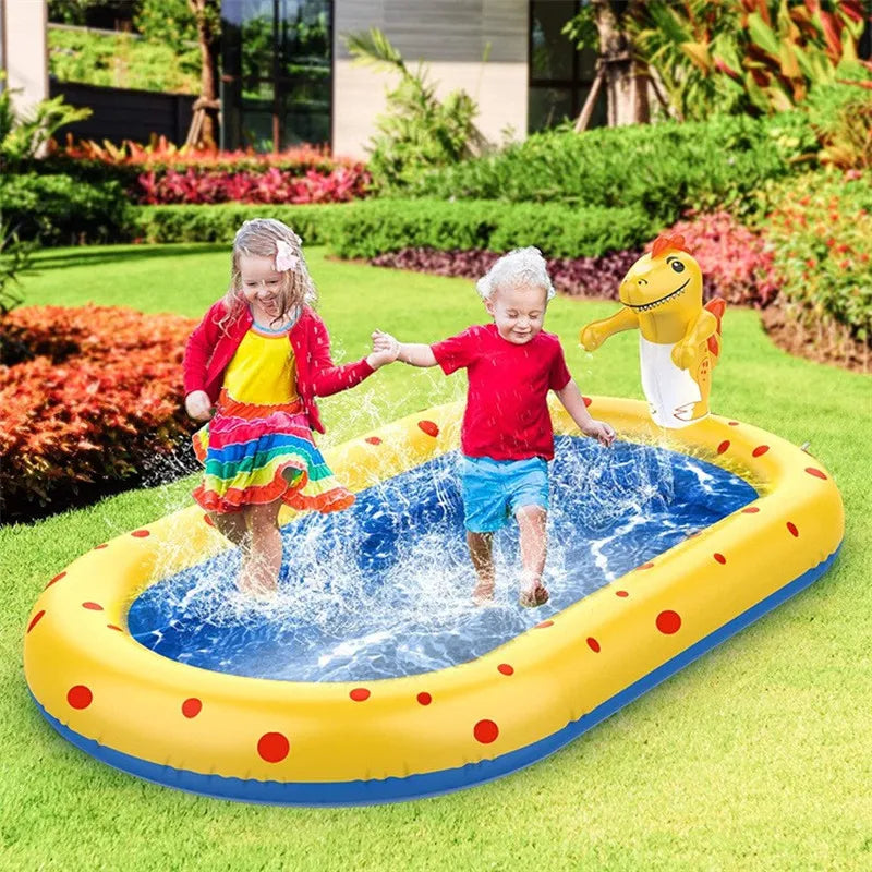 1.7M Dinosaur Inflatable Pool – Sprinkler & Splash Play Mat