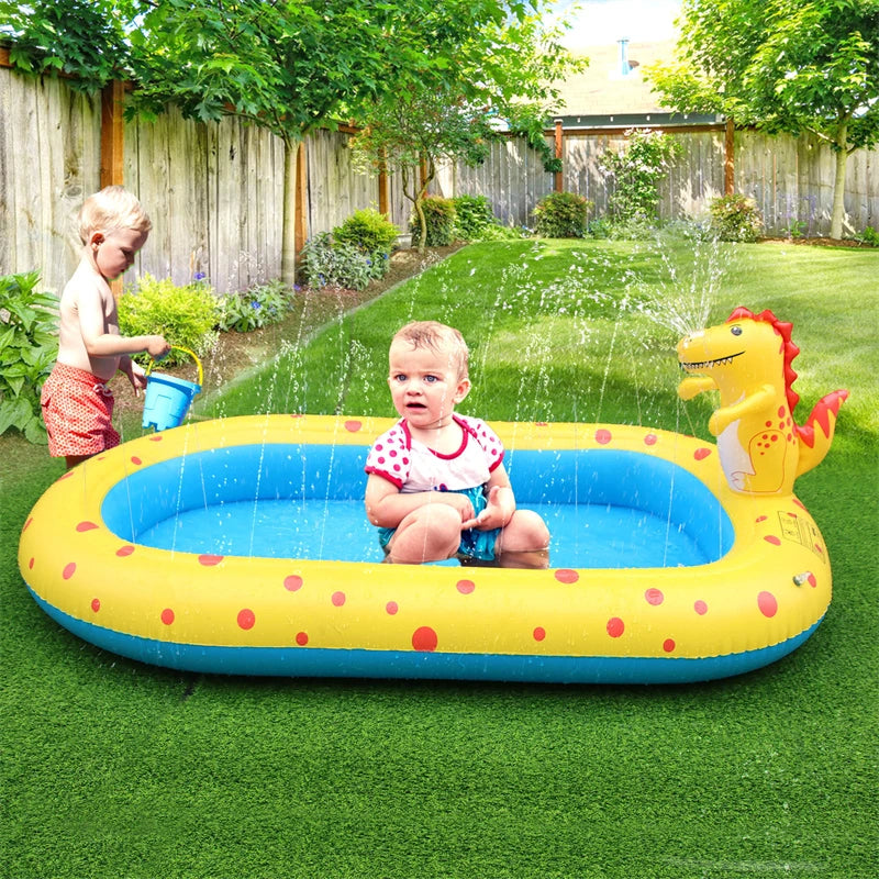 Dinosaur Sprinkler Splash Pool – 3-in-1 Kids Outdoor Water Toy