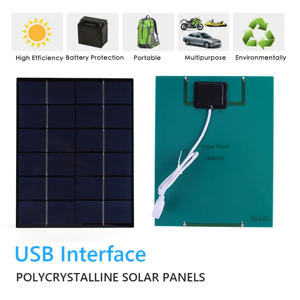 7W 6V Solar Panel with 8in USB Exhaust Fan Portable Solar Panel Powered Fan Multipurpose Air Extractor for Pet Dog Chicken House