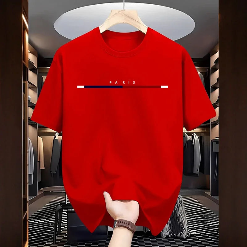 Men's Paris Fashion Cotton T-Shirt – Soft Casual Summer Tee