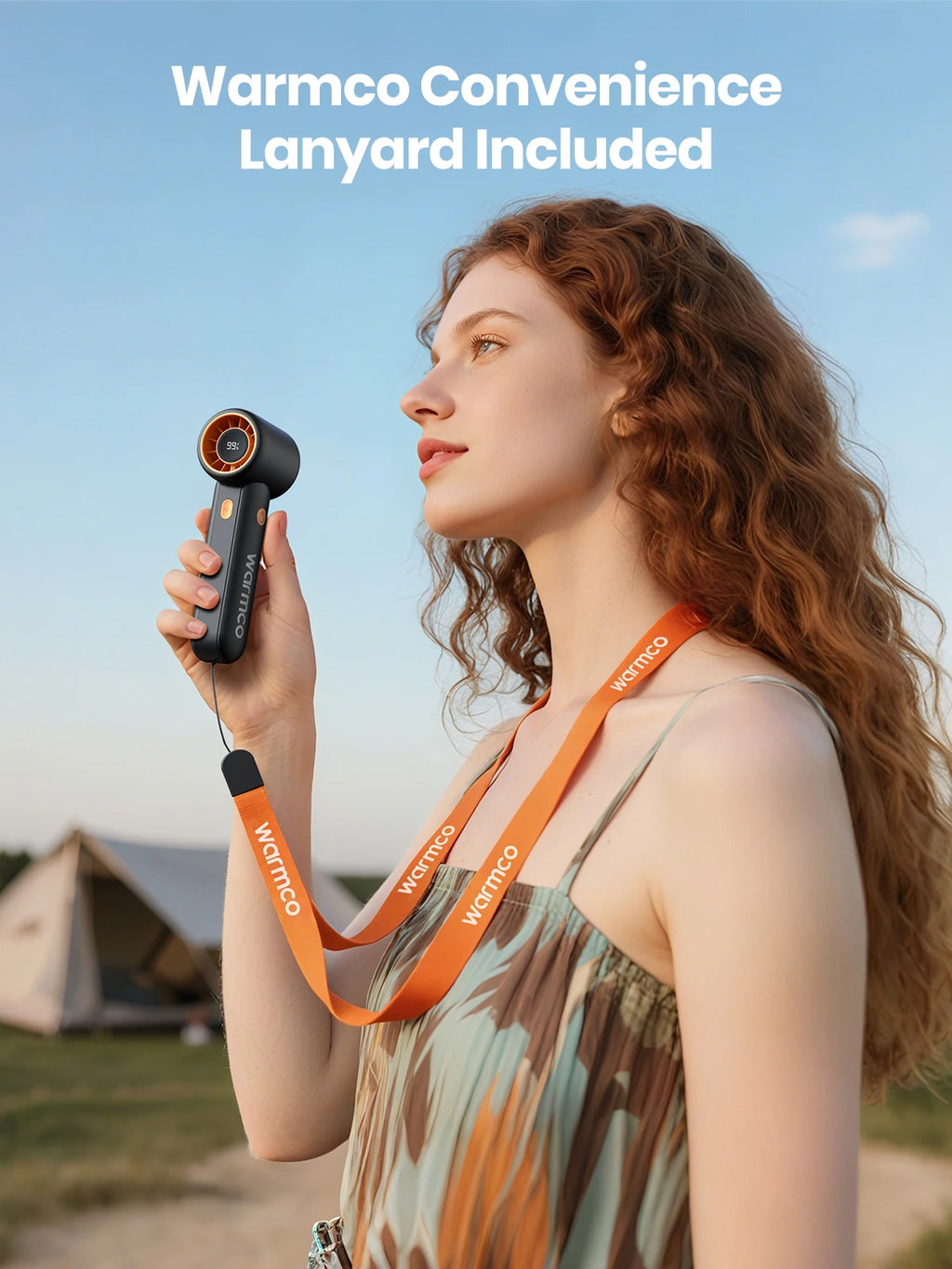 Warmco Portable Handheld Fan, 15000 RPM High Speed Personal Turbo Fan, 5000mAh Rechargeable Battery with LED Display, 5 Speeds Powerful Wind for Travel, Outdoor, Makeup