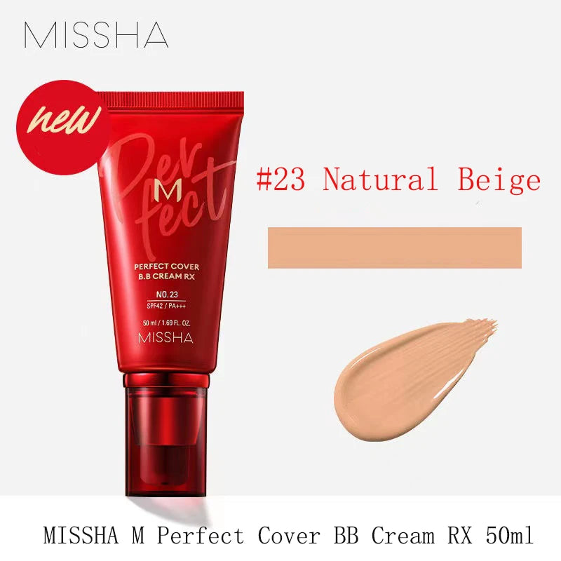 MISSHA M Perfect Cover BB Cream 50ml – New Version | CC Concealer, Whitening & Waterproof Liquid Foundation