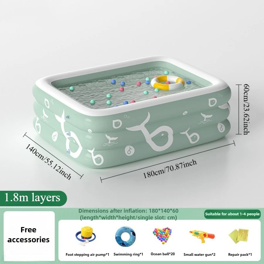 Oversized Family Inflatable Pool – Sunshade, Slide & Float Boat