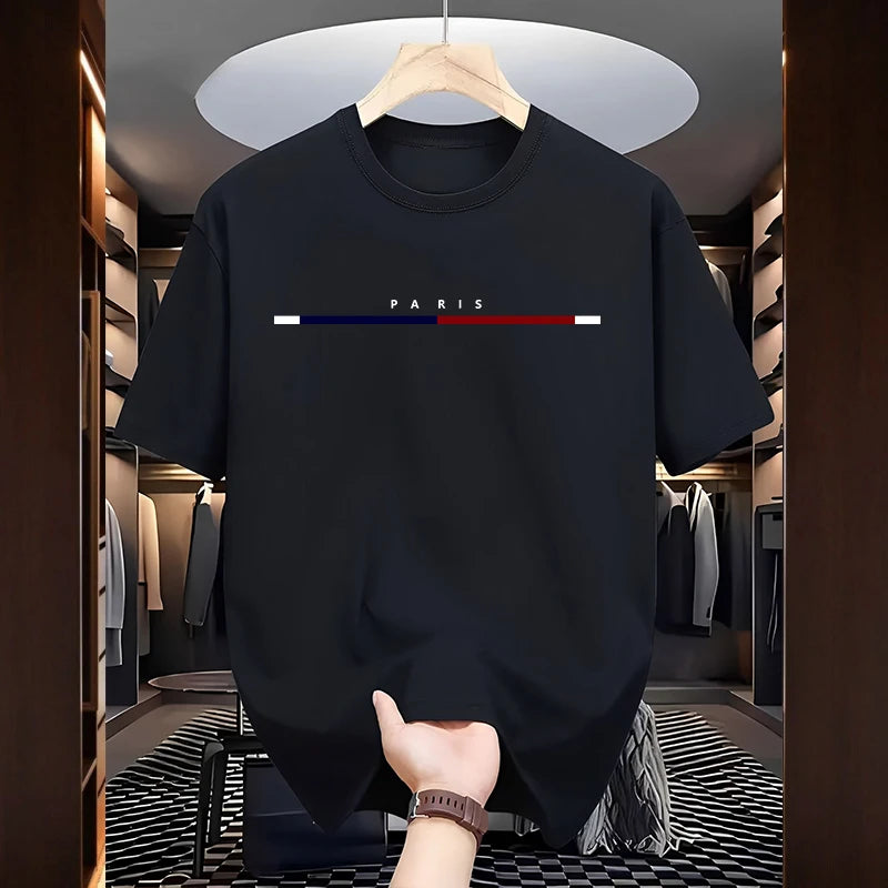 Men's Paris Fashion Cotton T-Shirt – Soft Casual Summer Tee