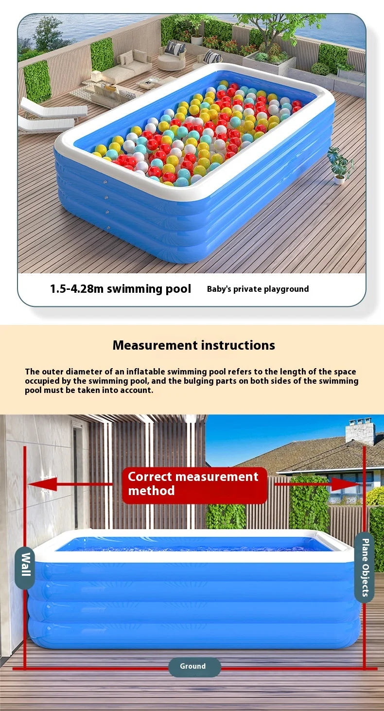 Oversized Inflatable Swimming Pool – Extra Large for Kids & Adults
