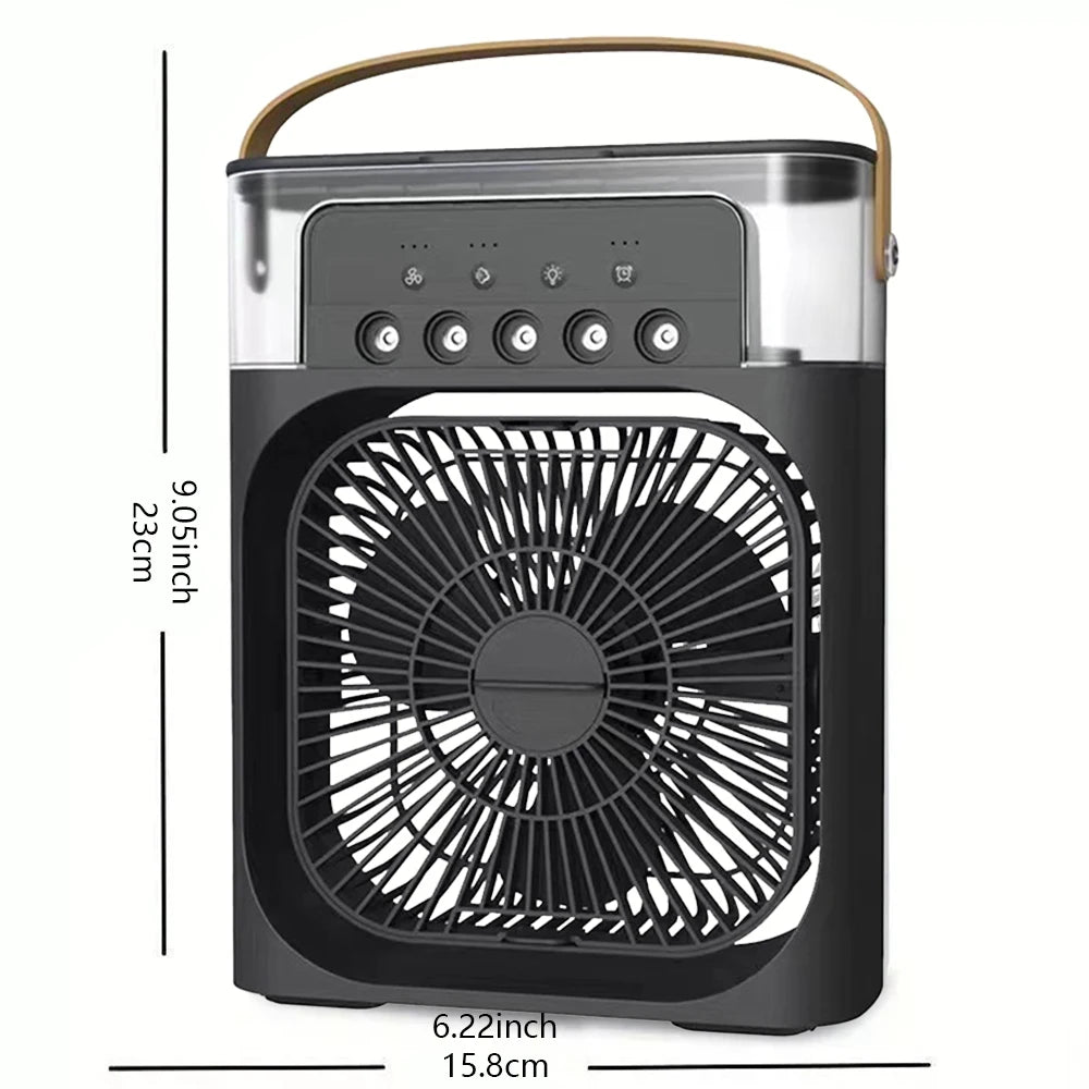 3-in-1 Portable Air Cooler Fan with LED Night Light - Mini Personal Air Conditioner for Home & Travel