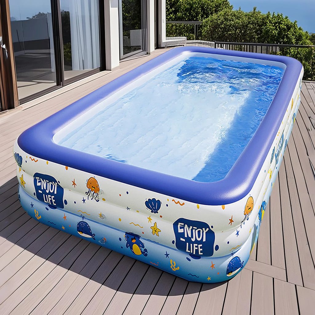 Large Inflatable Swimming Pool – Vibrant Colour Backyard Family Pool