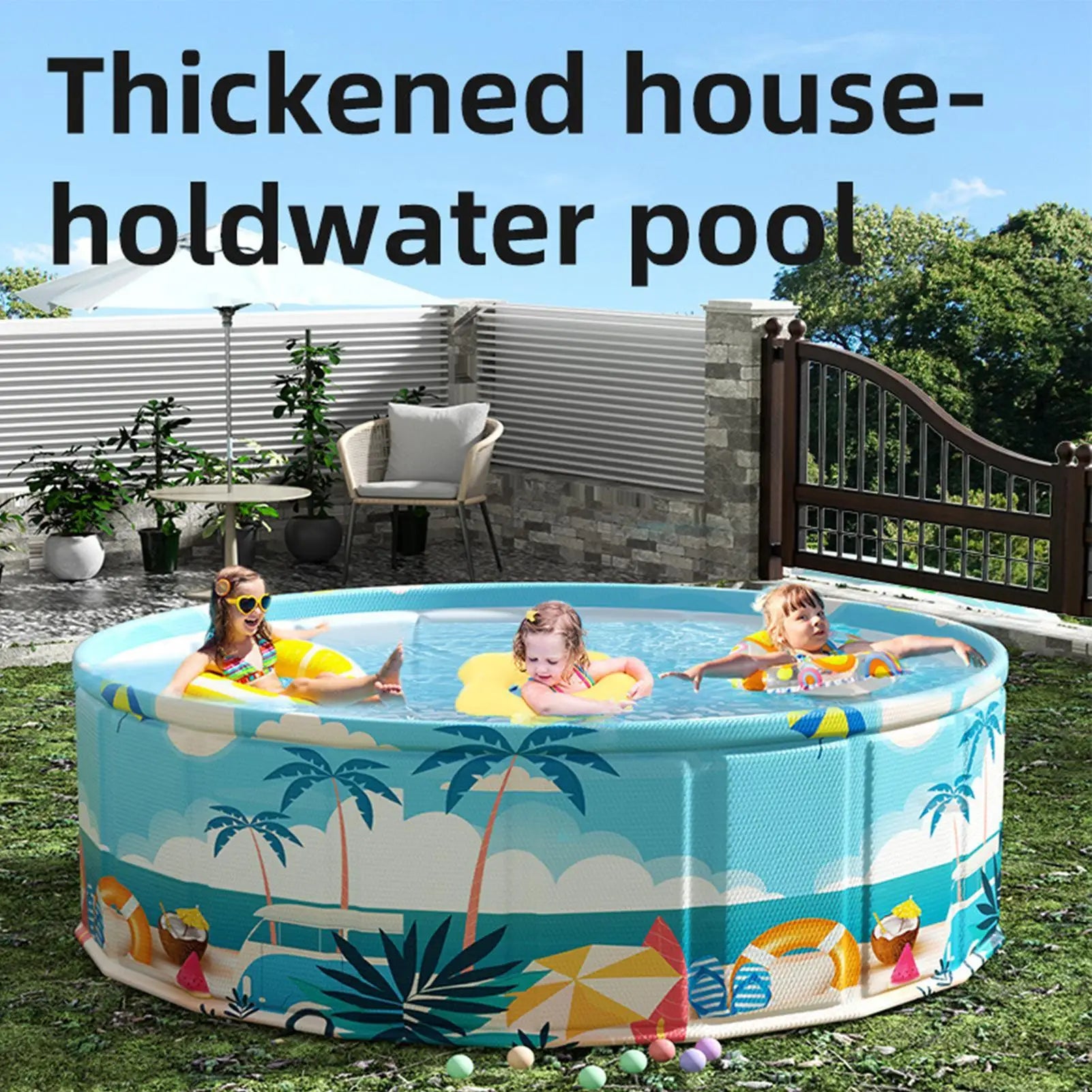 Foldable Inflatable Paddling Pool – Kids & Pets 90/120/160cm