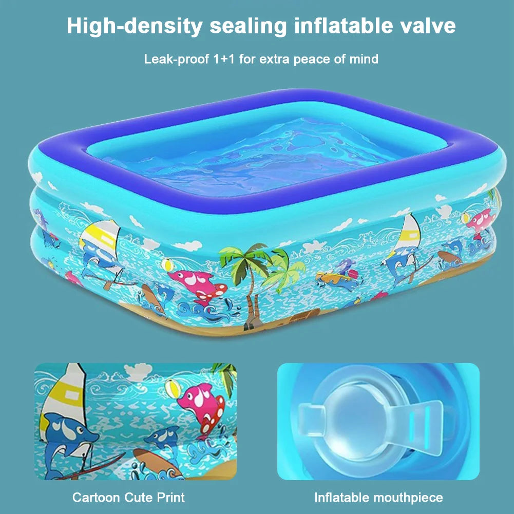 Cartoon Print Inflatable Swimming Pool – Indoor & Outdoor