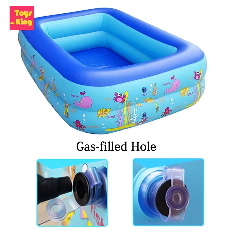 Large Family Inflatable Swimming Pool – 120cm Rectangle Frame