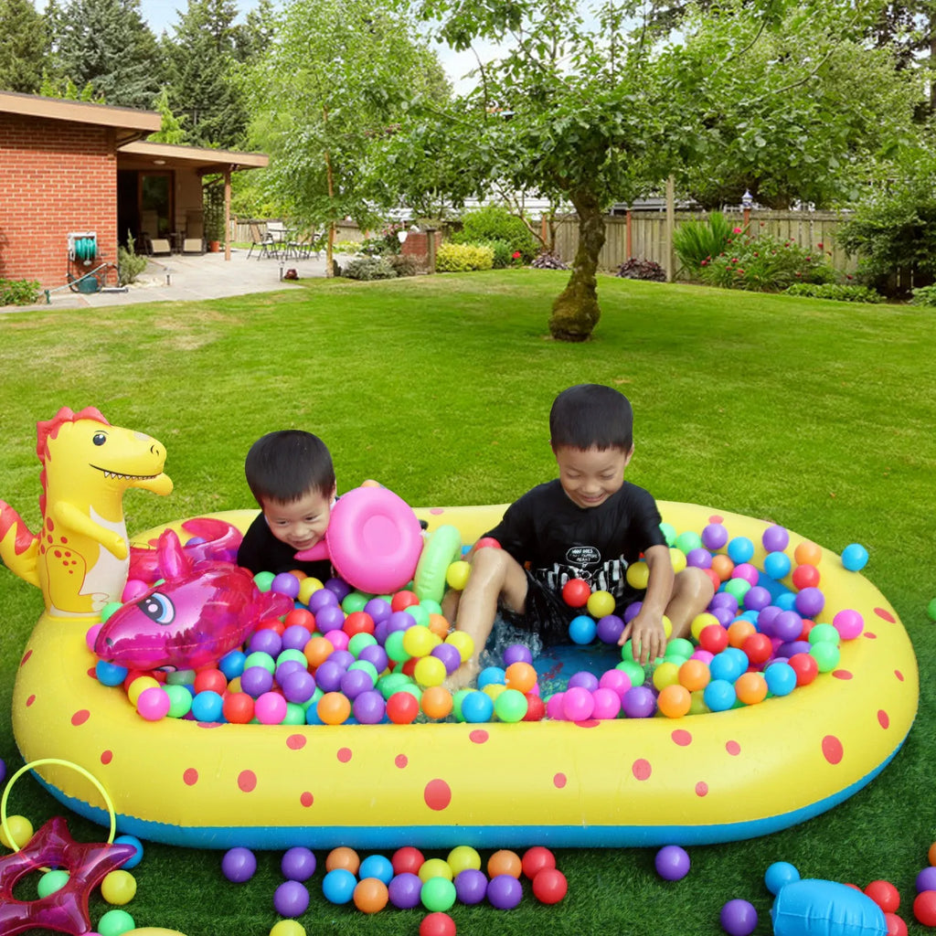 1.7M Dinosaur Inflatable Pool – Sprinkler & Splash Play Mat