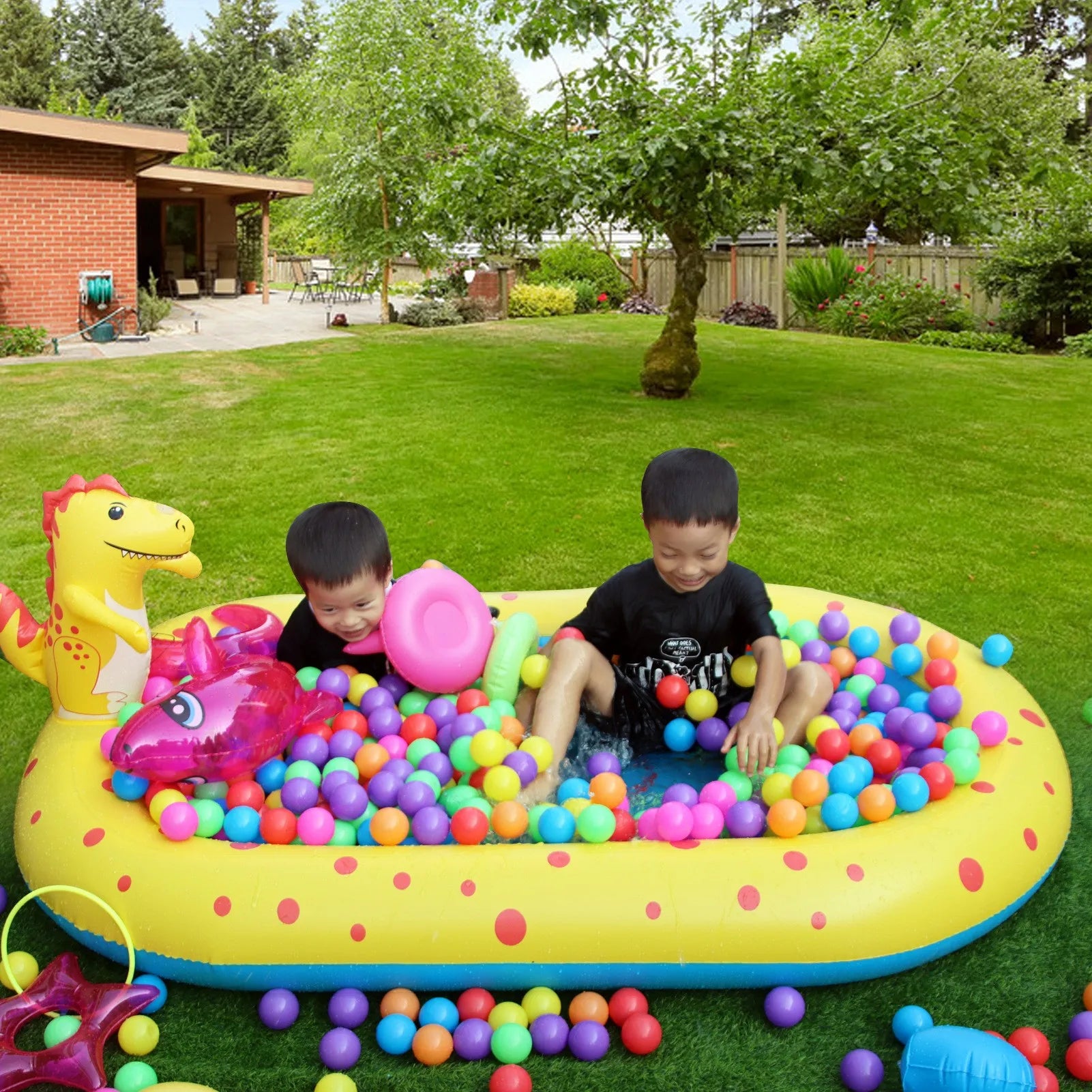1.7M Dinosaur Inflatable Pool – Sprinkler & Splash Play Mat