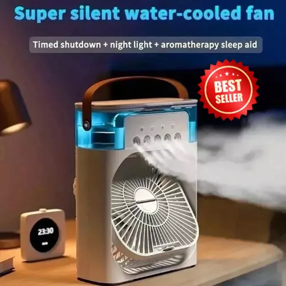 3-in-1 Portable Air Cooler Fan with LED Night Light - Mini Personal Air Conditioner for Home & Travel