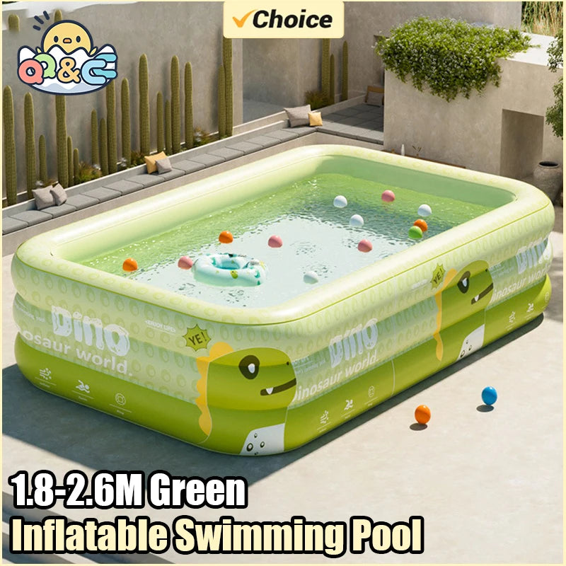 Large Inflatable Family Pool – 1.8 to 2.6M Backyard & Indoor