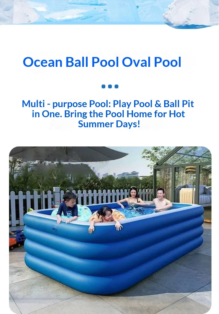Thickened Outdoor Family Inflatable Pool – Large Portable Swim Pool