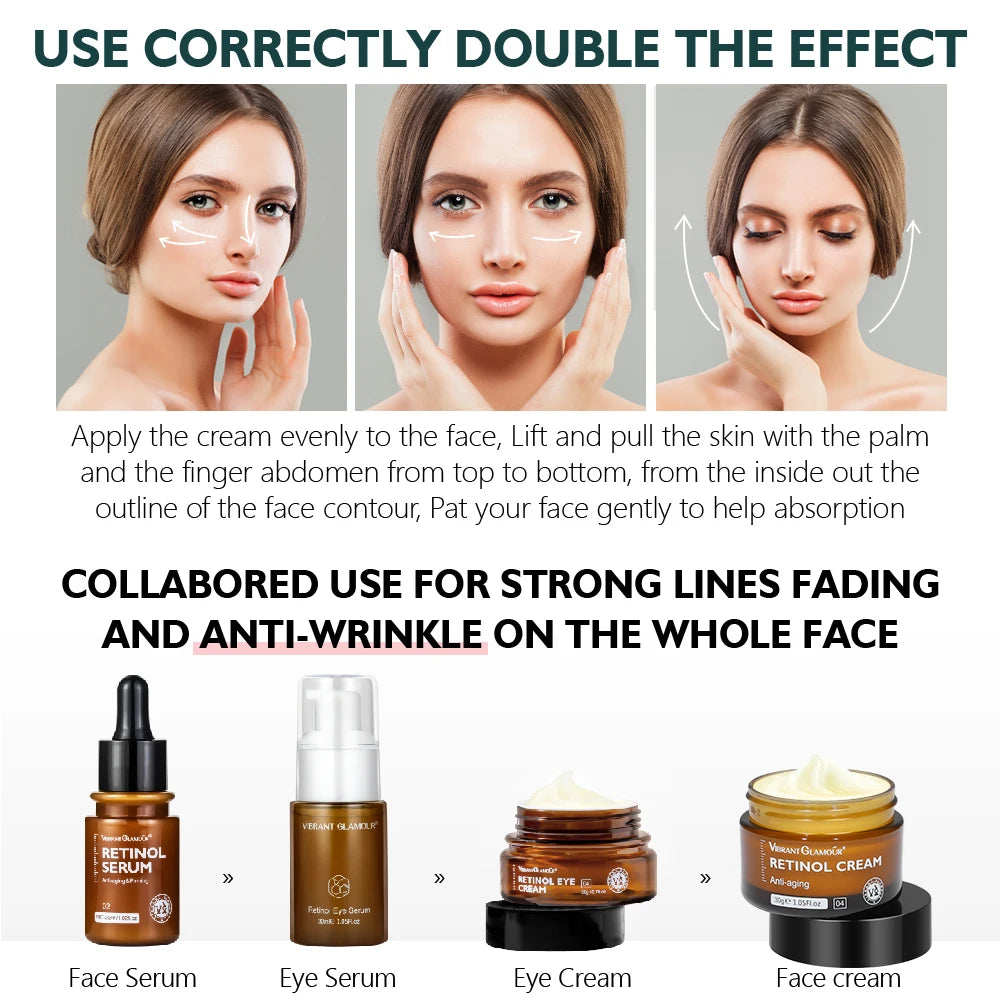 30g Retinols Facial Cream Eye Serum Moisturizing Firming Lifting Anti-Aging Reduce Wrinkle Fine Lines Face Skin Care Beauty