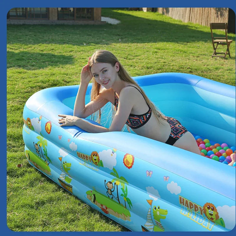 Mini Inflatable Swimming Pool – Cartoon Animal Print 51 Inch