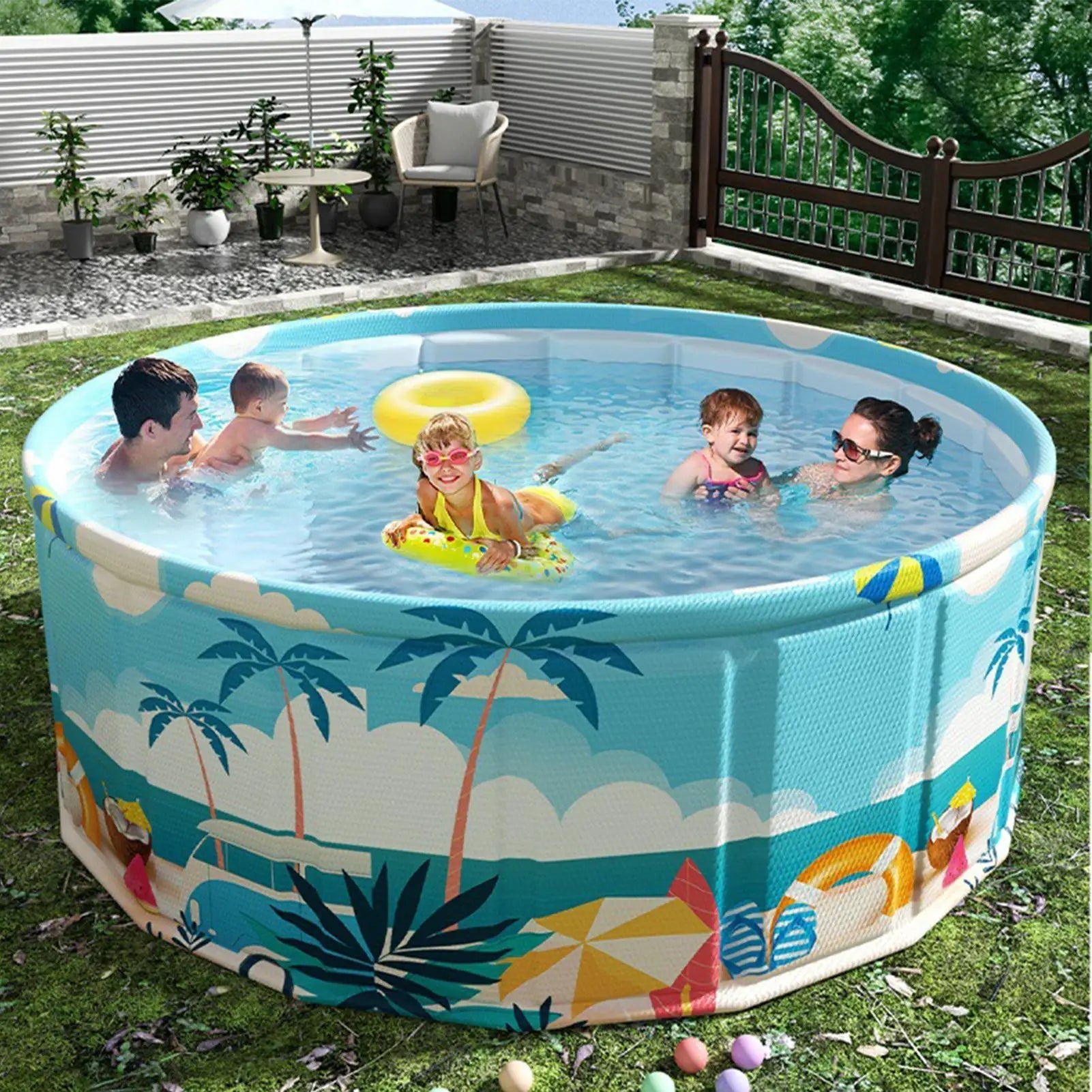 Foldable Inflatable Paddling Pool – Kids & Pets 90/120/160cm