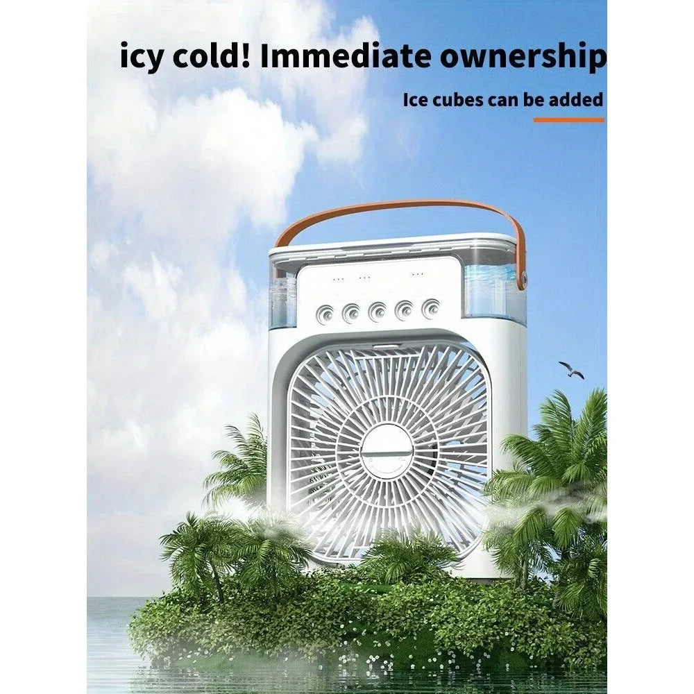 3-in-1 Portable Air Cooler Fan with LED Night Light - Mini Personal Air Conditioner for Home & Travel
