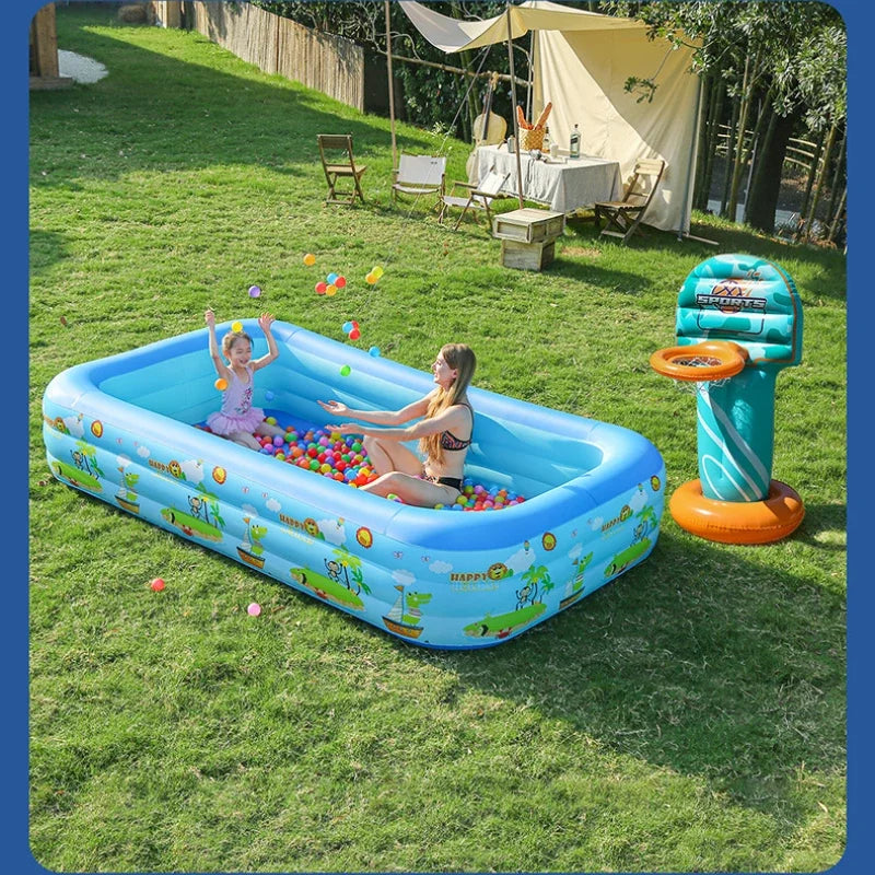 Mini Inflatable Swimming Pool – Cartoon Animal Print 51 Inch