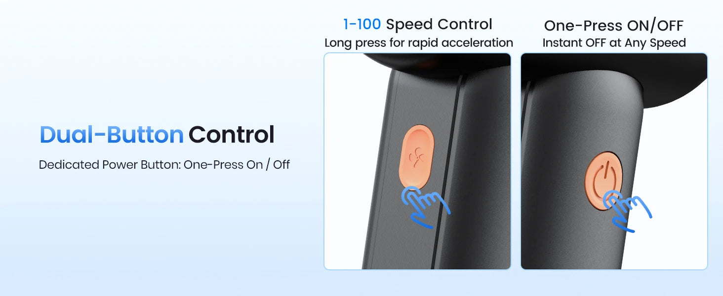 Warmco Portable Handheld Fan, 15000 RPM High Speed Personal Turbo Fan, 5000mAh Rechargeable Battery with LED Display, 5 Speeds Powerful Wind for Travel, Outdoor, Makeup