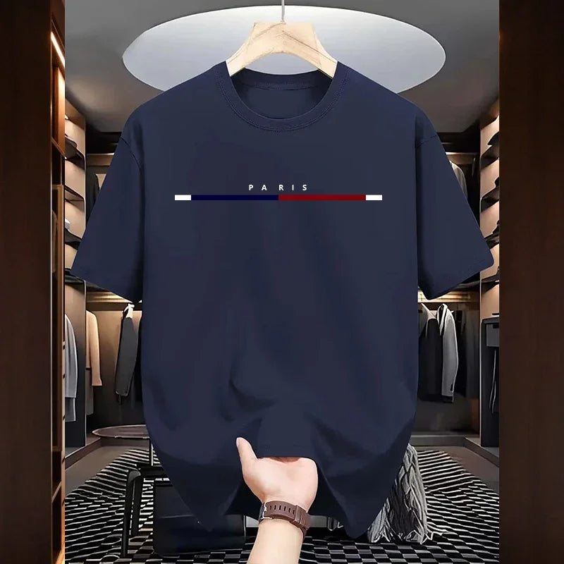 Men's Paris Fashion Cotton T-Shirt – Soft Casual Summer Tee