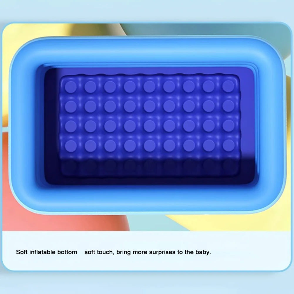 Large Family Inflatable Swimming Pool – 120cm Rectangle Frame