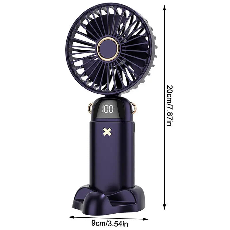 Portable Hand-held Fan Mini Folding Desk Fan Cooler Cooling USB Rechargeable