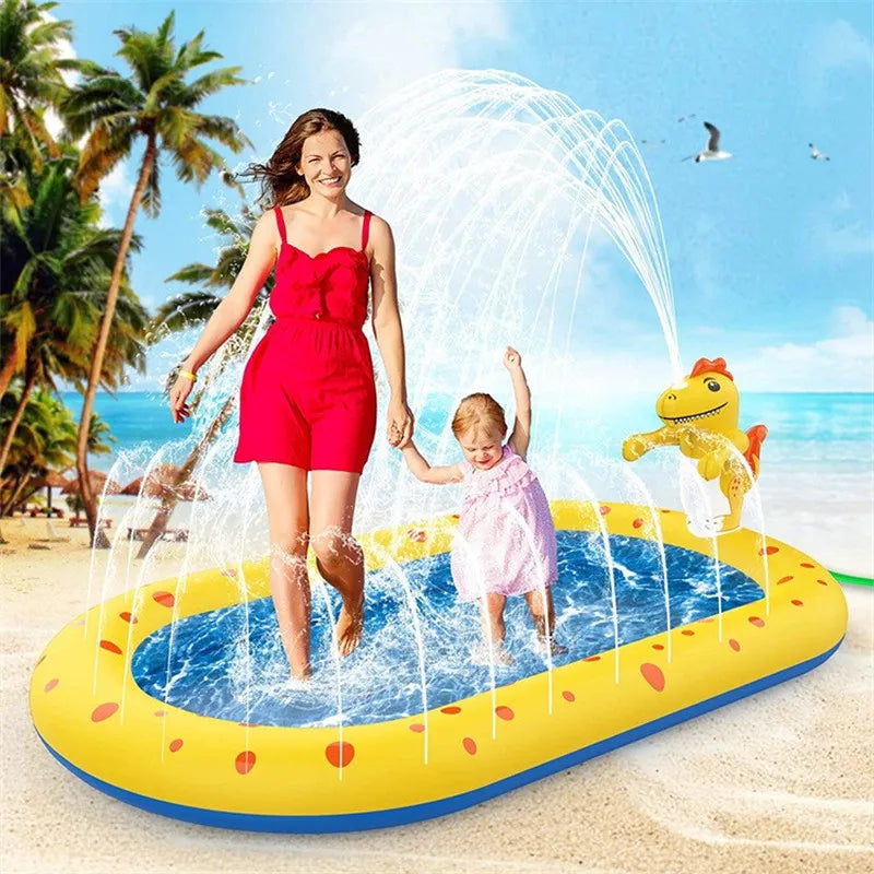 1.7M Dinosaur Inflatable Pool – Sprinkler & Splash Play Mat