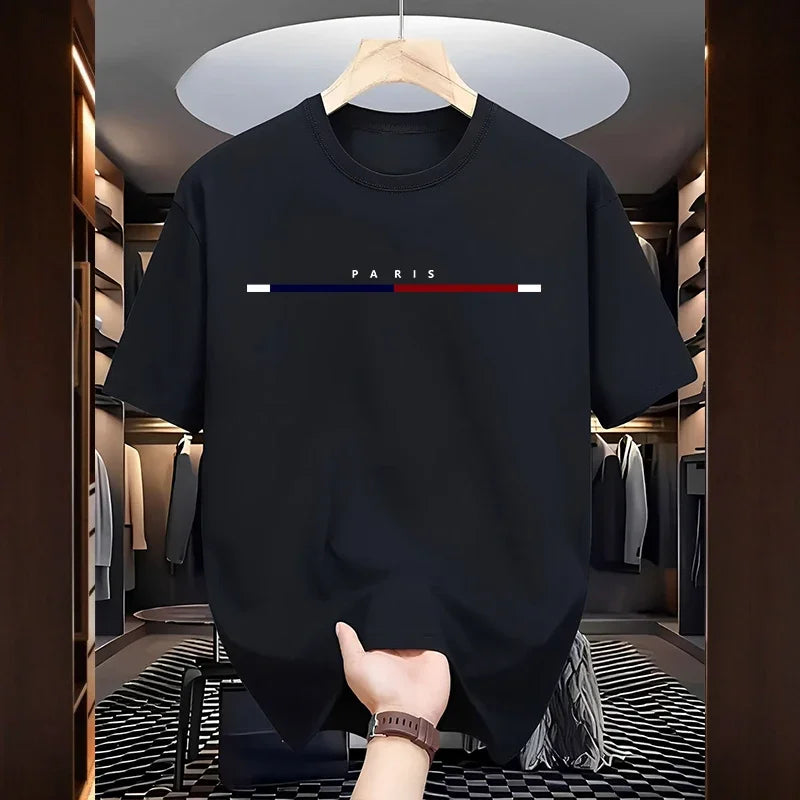 Men's Paris Fashion Cotton T-Shirt – Soft Casual Summer Tee