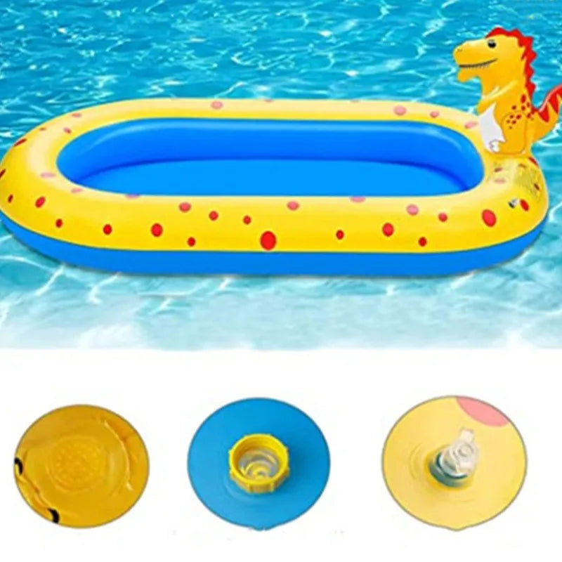 1.7M Dinosaur Inflatable Pool – Sprinkler & Splash Play Mat