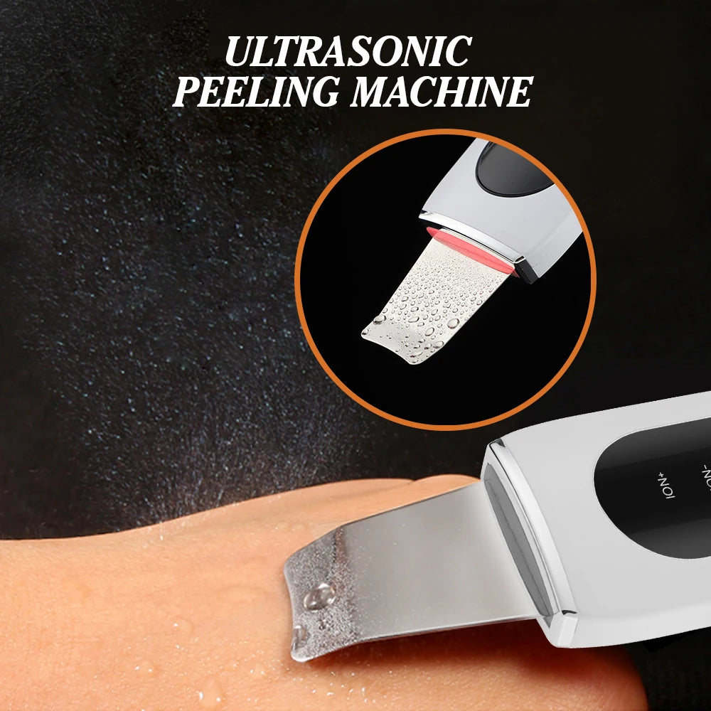 Ultrasonic Skin Scrubber Face Pore Cleaner Deep Cleansing Tool with 4 Modes Peeling Blackhead Remover for Facial Skincare