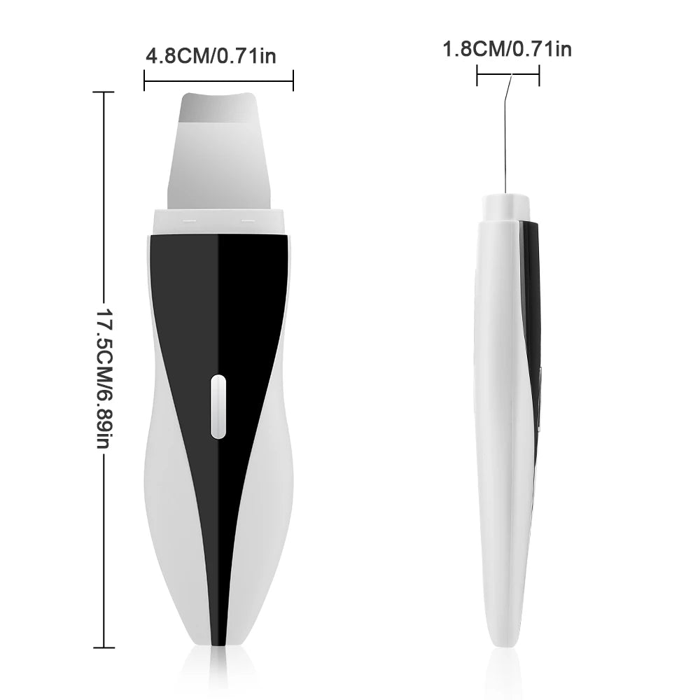 Ultrasonic Skin Scrubber Face Pore Cleaner Deep Cleansing Tool with 4 Modes Peeling Blackhead Remover for Facial Skincare