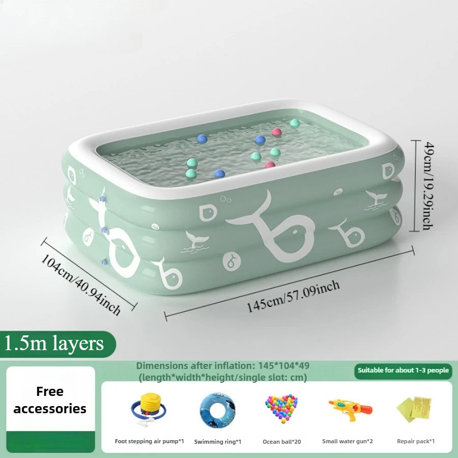 Oversized Family Inflatable Pool – Sunshade, Slide & Float Boat